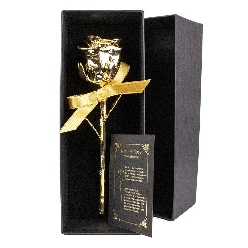Echte Rose beschichtet mit reinstem Feingold, 16 cm