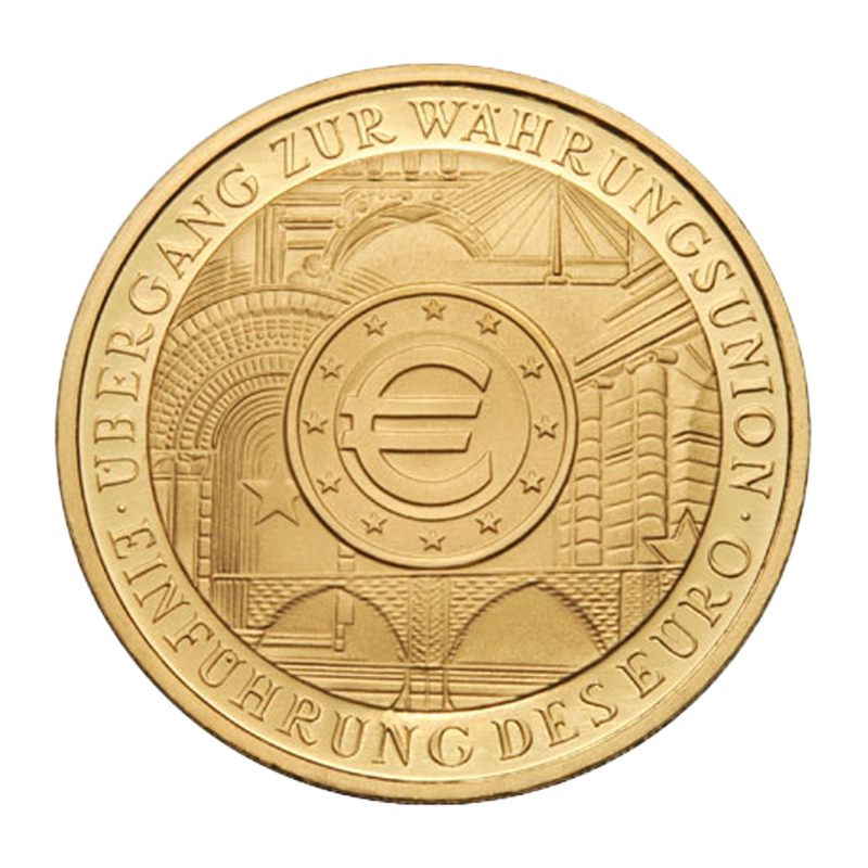 "Euro-Einführung" 2002 - Deutschland 100 Euro 1/2 oz Goldmünze