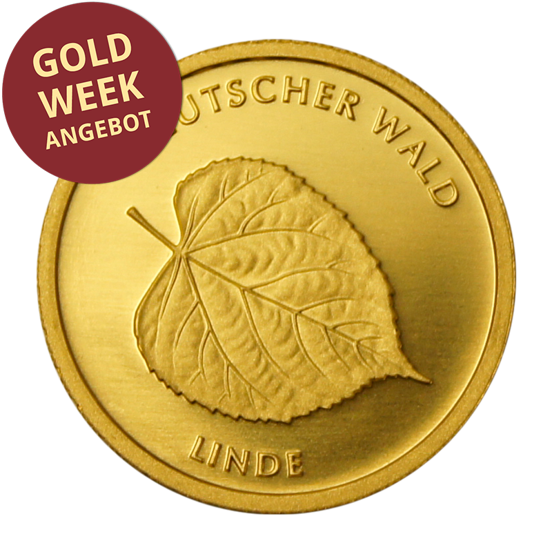 Deutscher Wald: Linde 2015 - Deutschland 20 Euro 1/8 oz Goldmünze -Prägestätte verschiedene