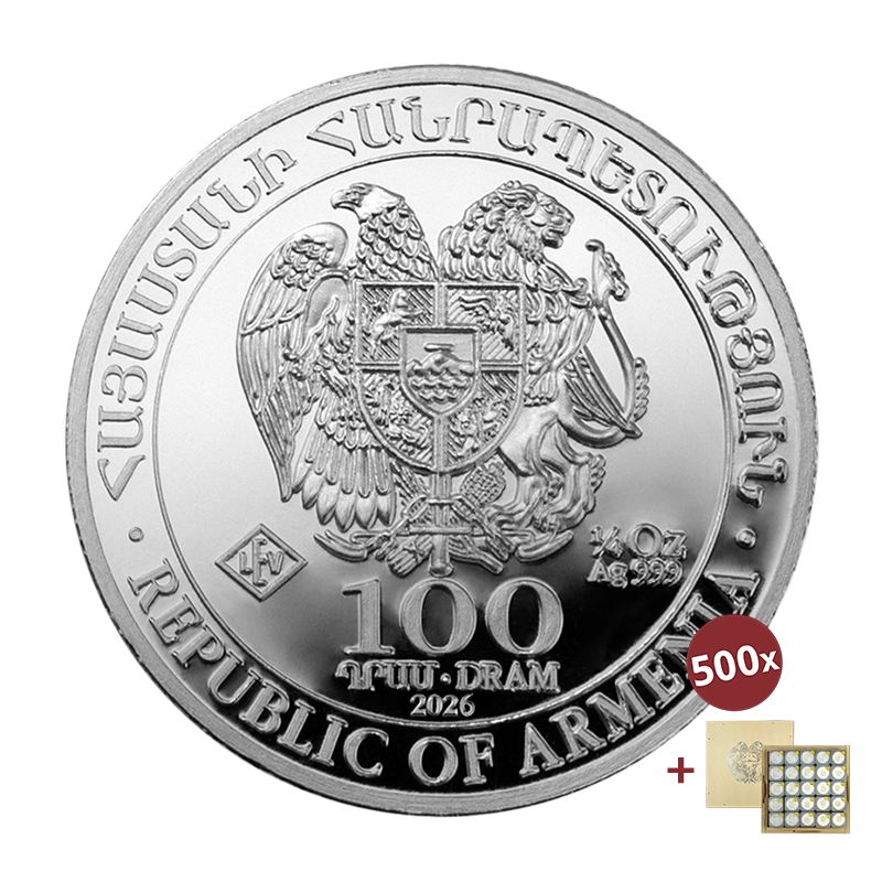 Noahs Ark Masterbox - Armenia 500 x 1/4 oz Silver .999