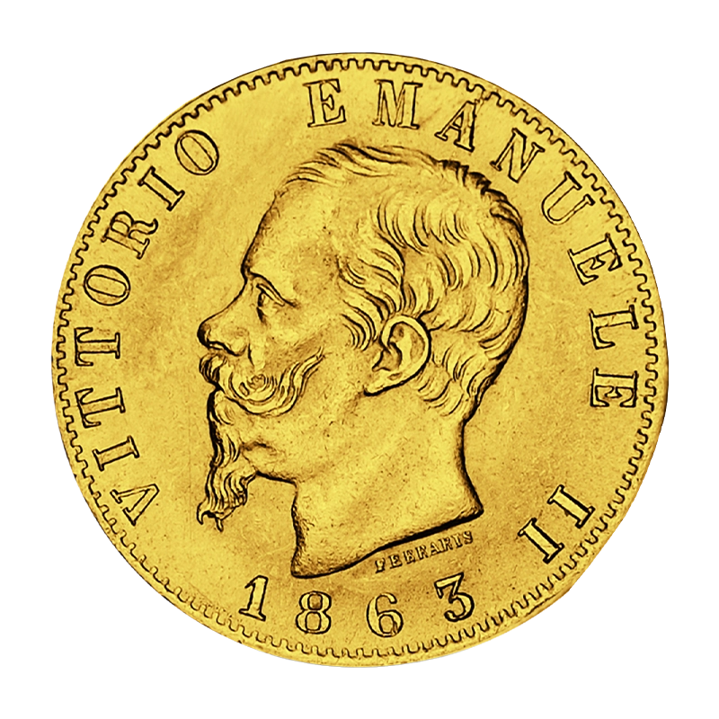 20 Lire Vittorio Emanuele II. - Italien Goldmünze