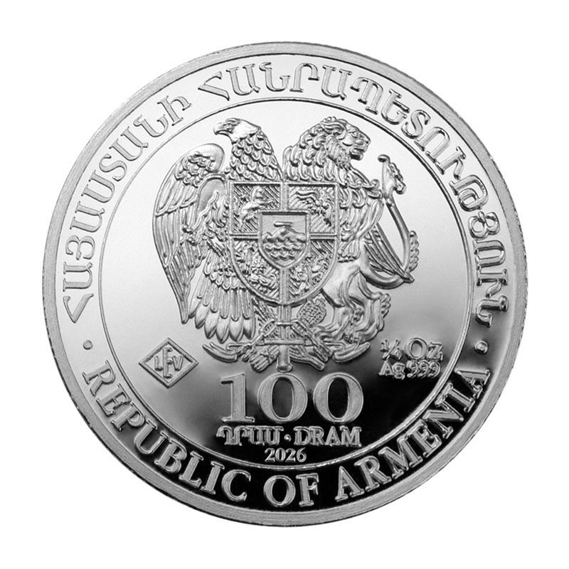 regular tax Noahs Ark 2026 - Armenia 1/4 oz silver coin .999 - 100 Dram