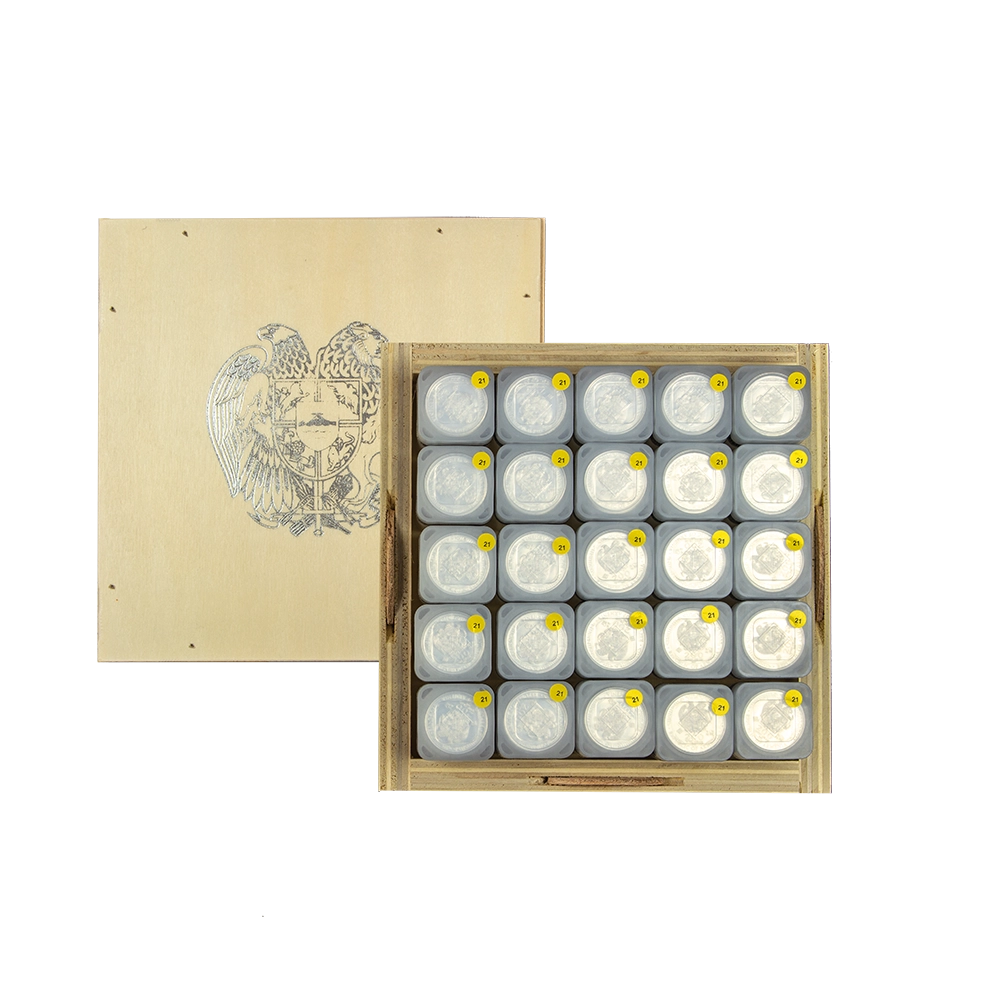 Holzbox Armenien 1/2 oz Silber (LEV)