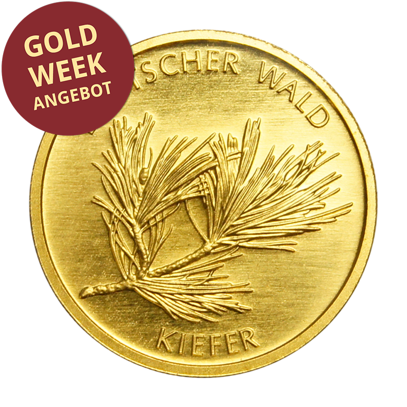 Deutscher Wald: Kiefer 2013 - Deutschland 20 Euro 1/8 oz Goldmünze -Prägestätte verschiedene