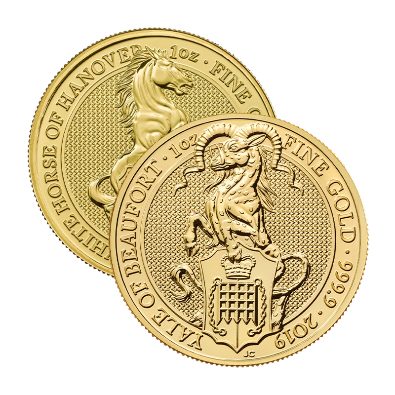 The Queens Beast "alle Motive" - Vereinigtes Königreich 1 oz Goldmünze