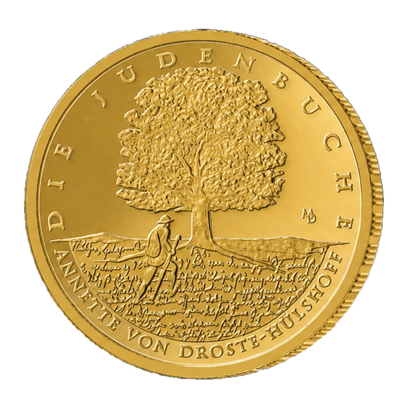 Vorverkauf - Meisterwerke der deutschen Literatur - "Die Judenbuche 2026 " A - Deutschland 100 Euro 1/2 oz Goldmünze