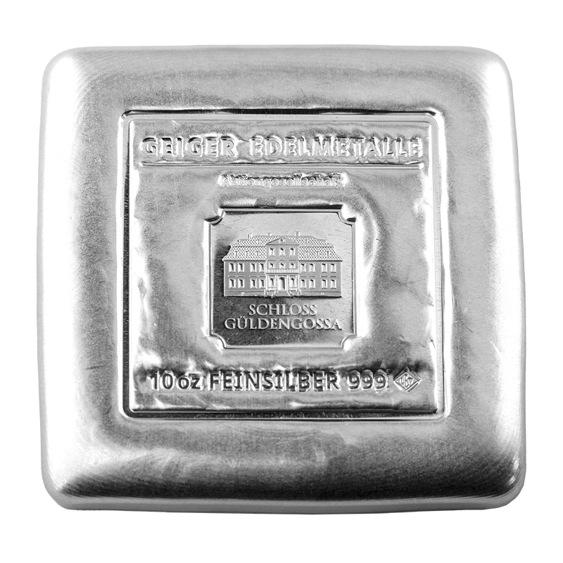 Silver Bar Geiger original 10 oz  - cast .999
