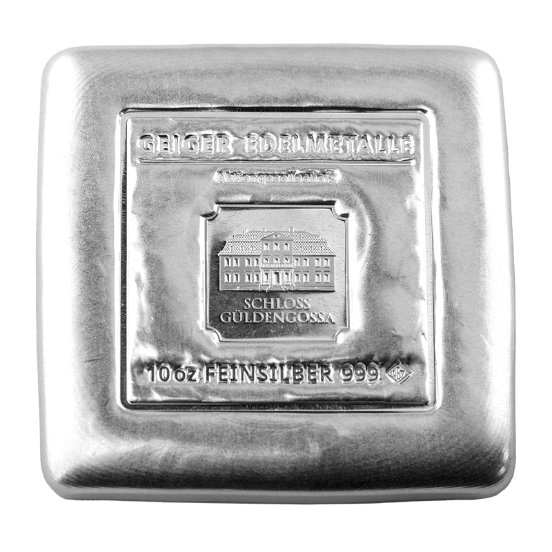 Silver Bar Geiger original 10 oz  - cast .999 vaccum sealed