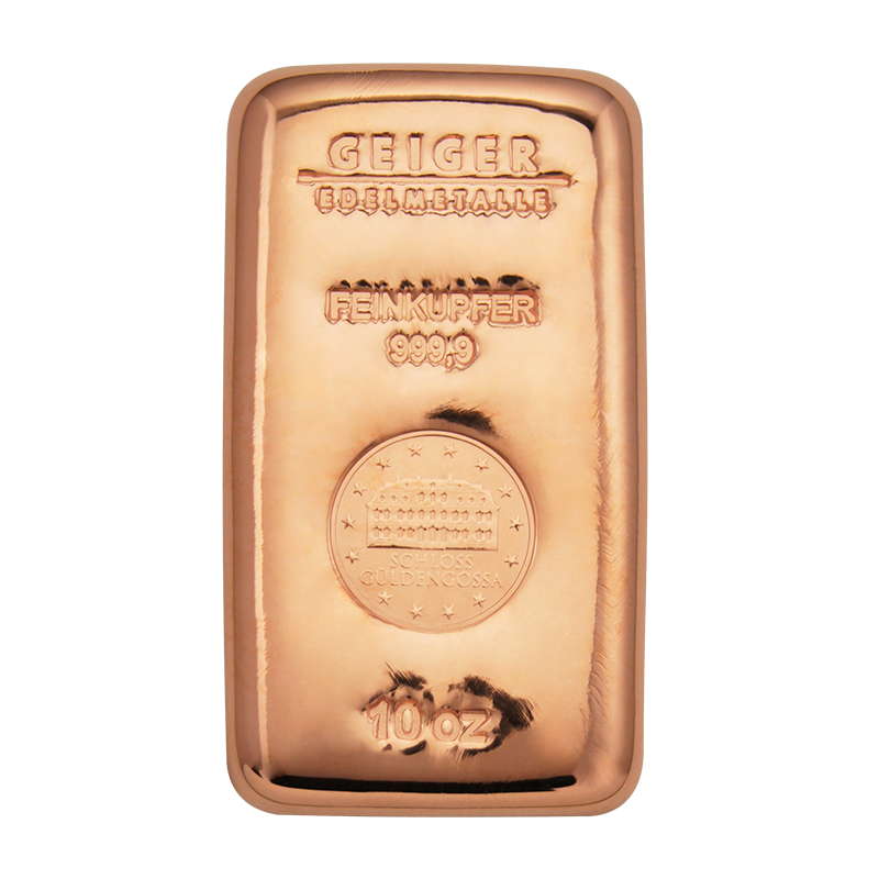 Kupferbarren Schloss Güldengossa - 10 oz .9999 gegossen