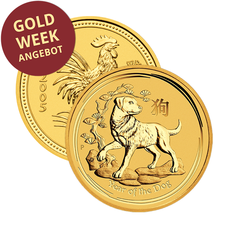 Lunar I+II+III "diverse Motive" - Australien 1 oz Goldmünze