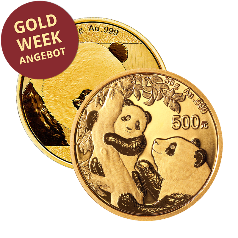 Panda (verschiedene Jahrgänge) - China 30 g Goldmünze