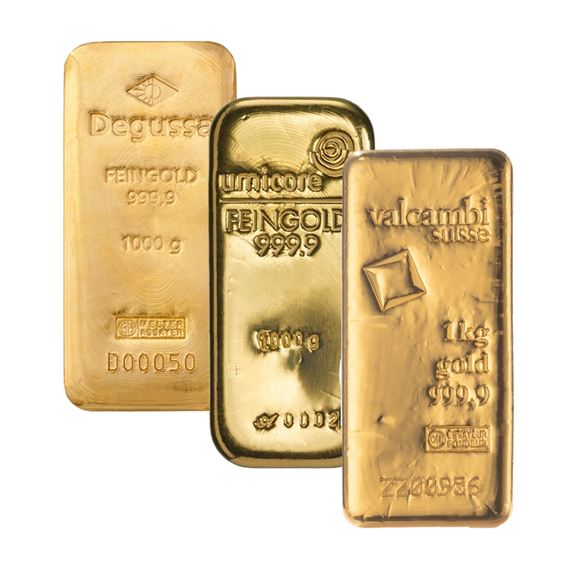Goldbarren - 1 kg .9999- verschiedene Hersteller