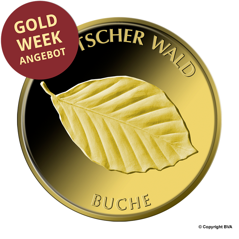 Deutscher Wald: Buche 2011 - Deutschland 20 Euro 1/8 oz Goldmünze -Prägestätte verschiedene