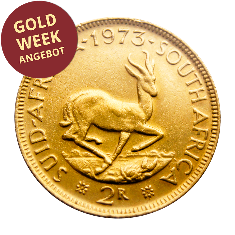 2 Rand - Goldmünze 7,32 g - Südafrika