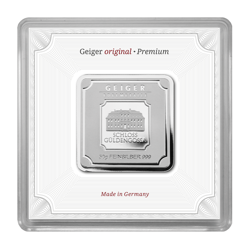 Silver Bar Geiger original - 50 g .999 in capsule