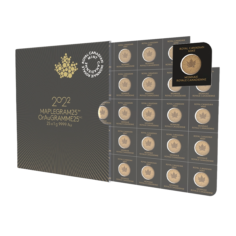 Maplegram 25 g Gold .9999 one piece 1 g