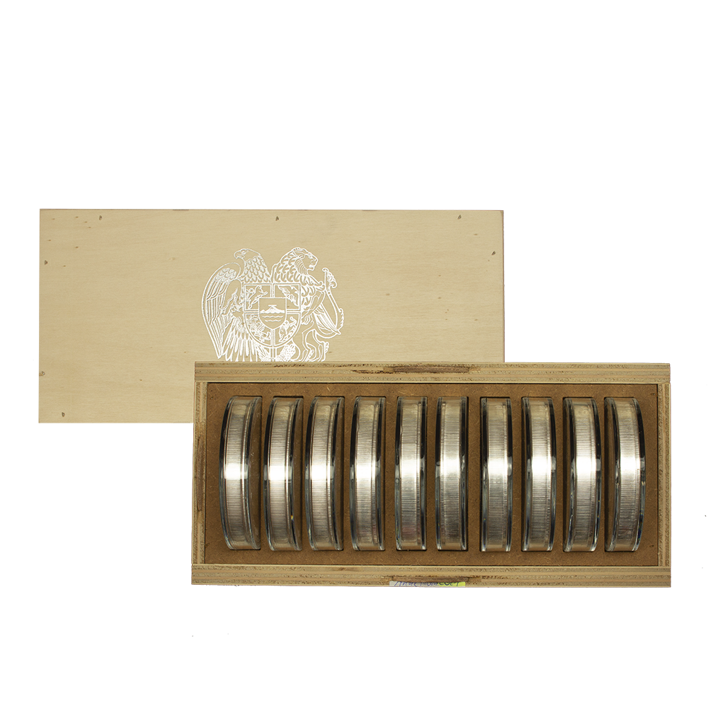 wooden box (packaging for 1 kg silver coins Noah´s Ark)