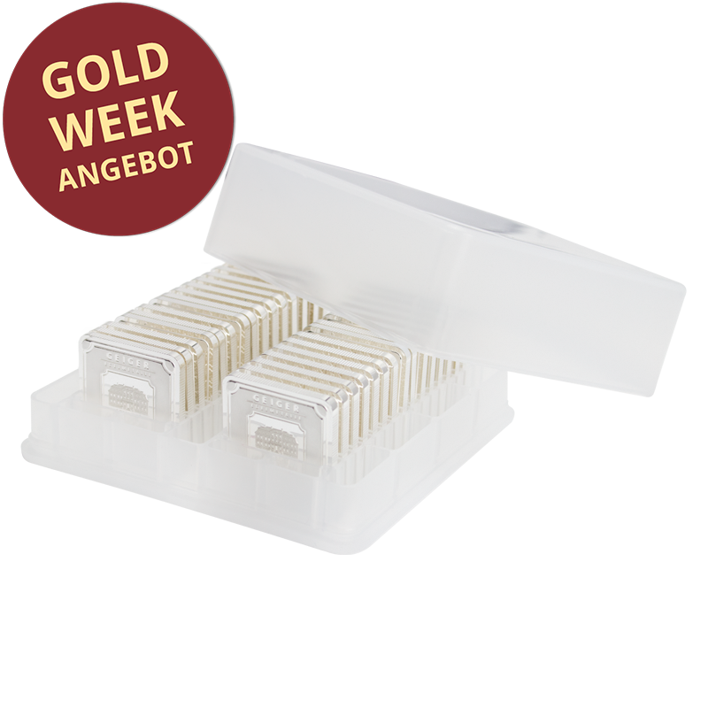 Silberbarren Geiger original - Tube 30 x 1 oz .999 quadratisch