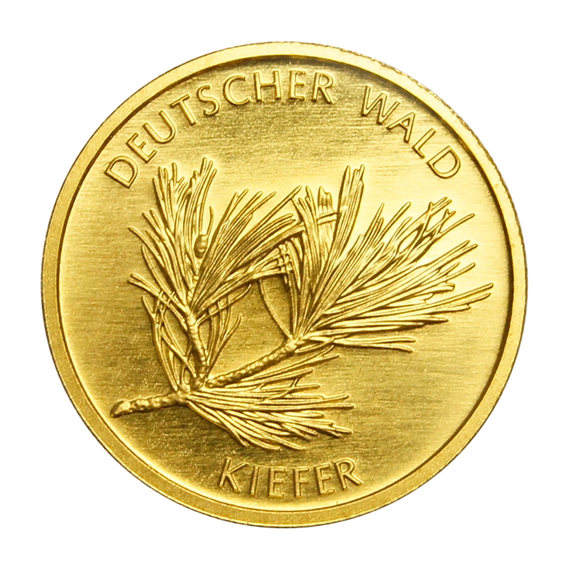 Deutscher Wald: Kiefer 2013 - Deutschland 20 Euro 1/8 oz Goldmünze -Prägestätte verschiedene