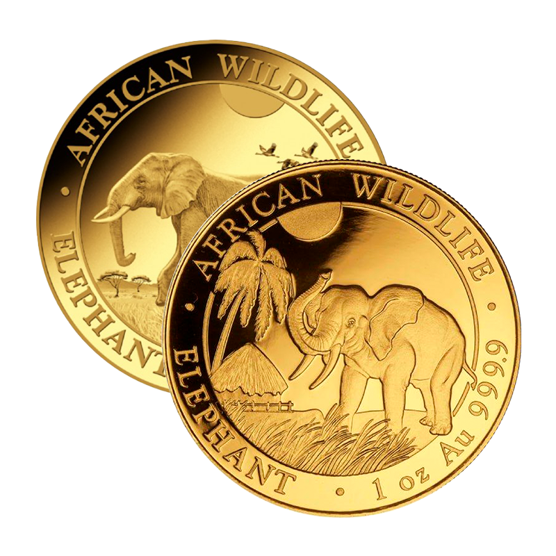 Somalia Elephant - 1 oz gold coin .9999