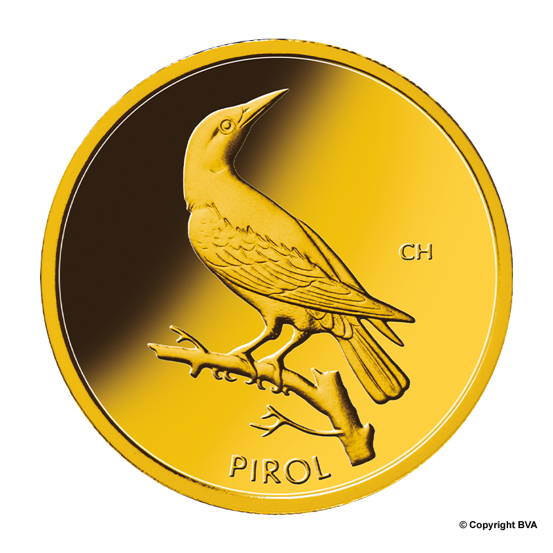Heimische Vögel: Pirol 2017 - Deutschland 20 Euro 1/8 oz Goldmünze - Prägestätte verschiedene