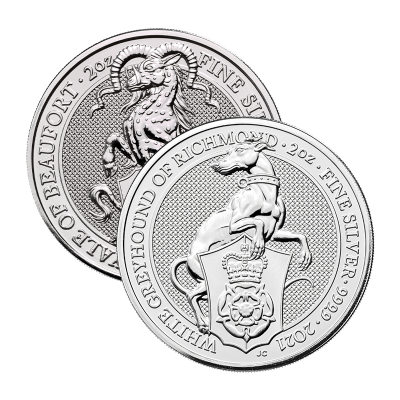 The Queens Beasts - United Kingdom 2 oz silvercoin - Various Years