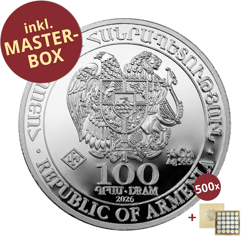 Noahs Ark Masterbox - Armenia 500 x 1/4 oz Silver .999