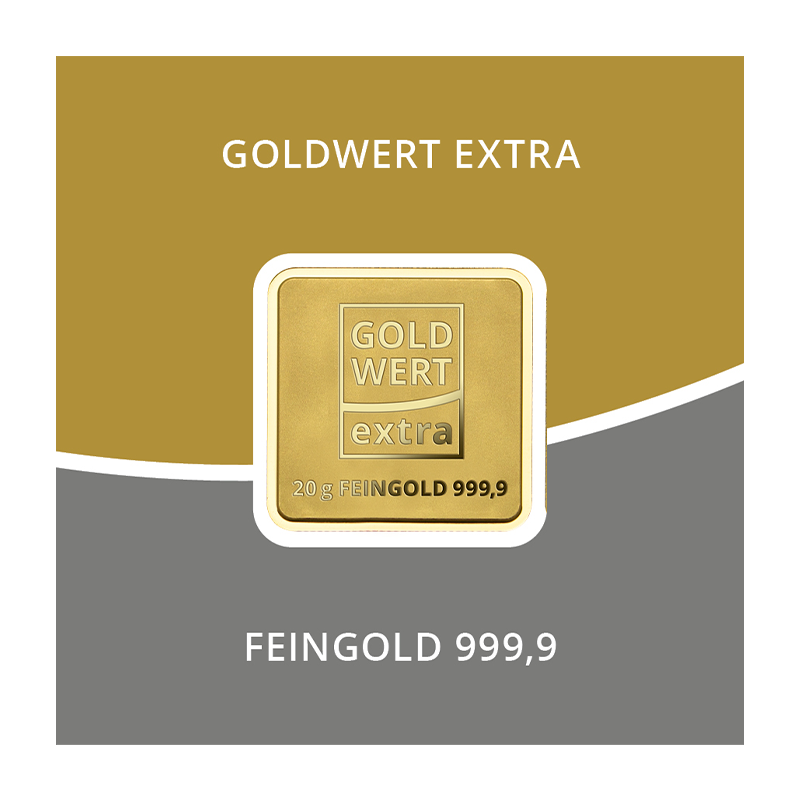 BVF Goldbarren GoldWERT extra - 20 g .9999 quadratisch