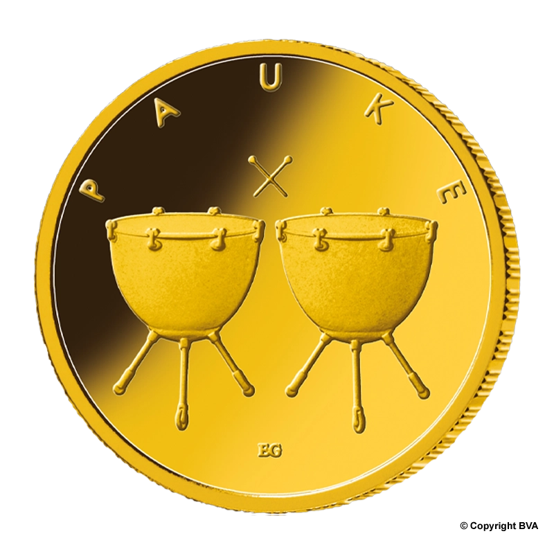 "Pauke" 2021 - Deutschland 50 Euro 1/4 oz Goldmünze - Prägestätte verschiedene
