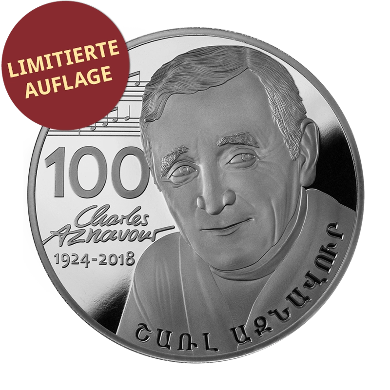 Charles Aznavour 2024 - Armenien 500 Dram 1 oz silver coin .9999 BU