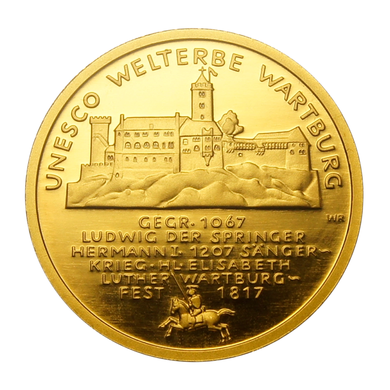 "Wartburg" 2011 - Deutschland 100 Euro 1/2 oz Goldmünze