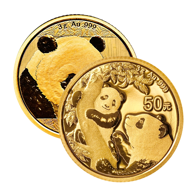 Panda (verschiedene Jahrgänge) - China 3 g Goldmünze